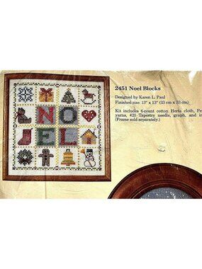 The Creative Circle cross stitch kit # 2451 Noel Blocks